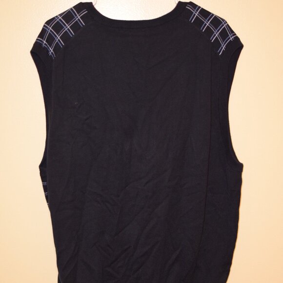 Vintage Brooks Brothers Pima 100% Cotton Blue Window Pane Plaid Sweater Vest XL - Picture 4 of 7